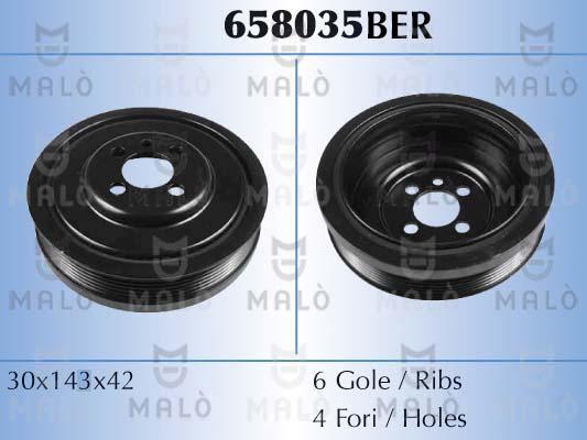 AKRON-MALÒ 658035BER - Ремінний шків, колінчастий вал autocars.com.ua