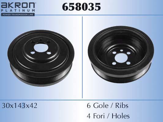 AKRON-MALÒ 658035 - Ремінний шків, колінчастий вал autocars.com.ua