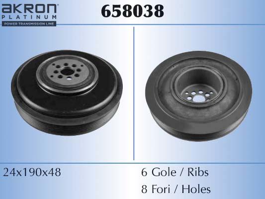 AKRON-MALÒ 658038 - Ремінний шків, колінчастий вал autocars.com.ua