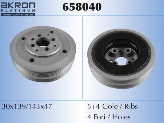AKRON-MALÒ 658040 - Ремінний шків, колінчастий вал autocars.com.ua