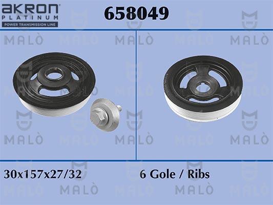 AKRON-MALÒ 658049 - Ремінний шків, колінчастий вал autocars.com.ua