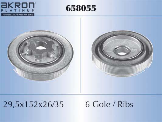 AKRON-MALÒ 658055 - Ремінний шків, колінчастий вал autocars.com.ua