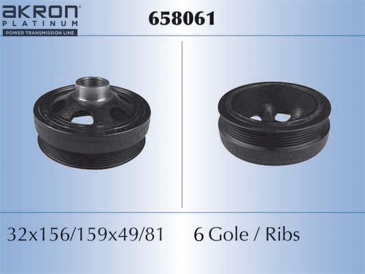 AKRON-MALÒ 658061 - Ремінний шків, колінчастий вал autocars.com.ua