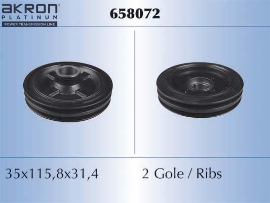 AKRON-MALÒ 658072 - Ремінний шків, колінчастий вал autocars.com.ua