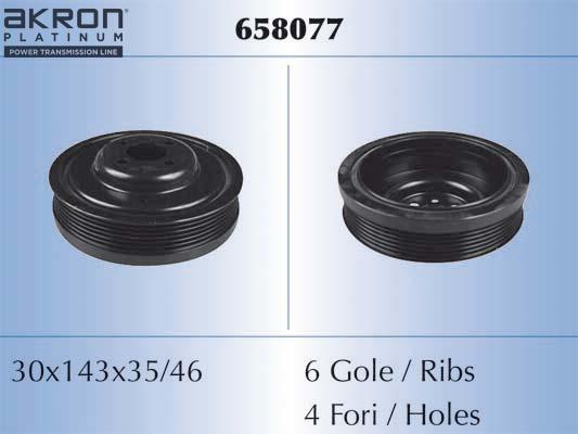 AKRON-MALÒ 658077 - Ремінний шків, колінчастий вал autocars.com.ua