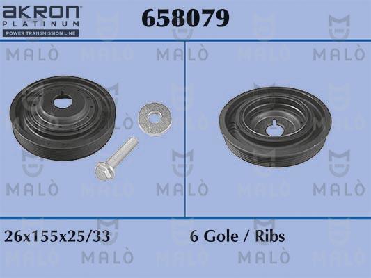 AKRON-MALÒ 658079 - Ремінний шків, колінчастий вал autocars.com.ua