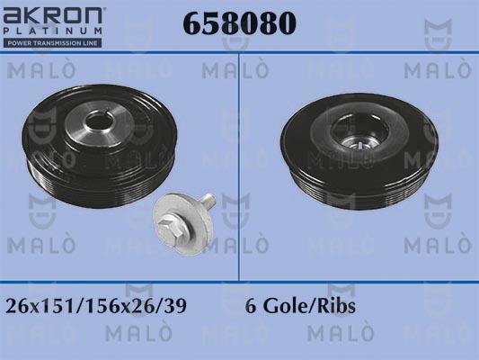 AKRON-MALÒ 658080 - Ремінний шків, колінчастий вал autocars.com.ua