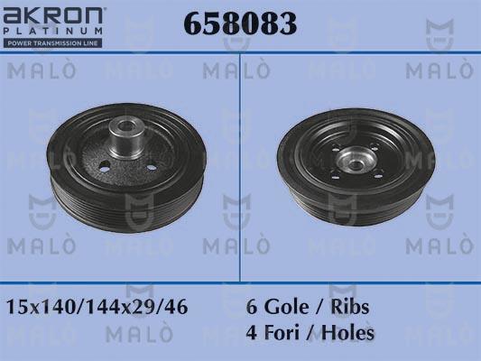 AKRON-MALÒ 658083 - Ремінний шків, колінчастий вал autocars.com.ua
