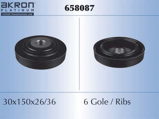 AKRON-MALÒ 658087 - Ремінний шків, колінчастий вал autocars.com.ua