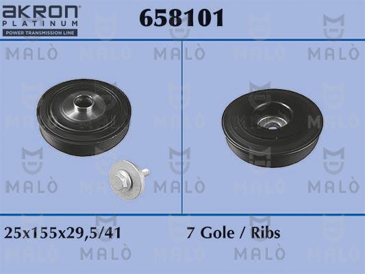 AKRON-MALÒ 658101 - Ремінний шків, колінчастий вал autocars.com.ua
