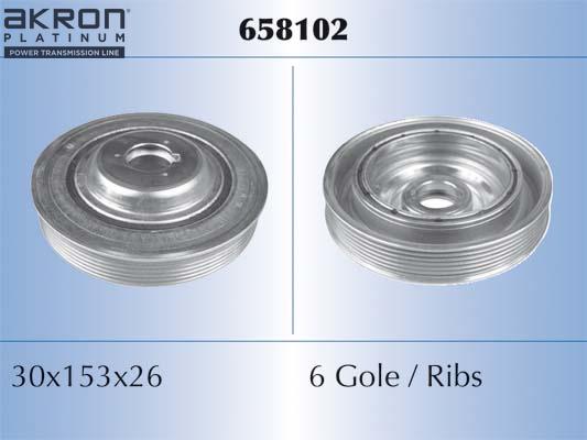 AKRON-MALÒ 658102 - Ремінний шків, колінчастий вал autocars.com.ua