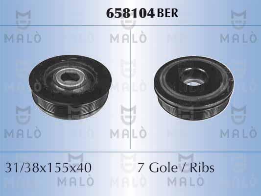 AKRON-MALÒ 658104BER - Ремінний шків, колінчастий вал autocars.com.ua