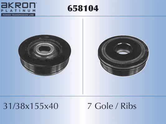 AKRON-MALÒ 658104 - Ремінний шків, колінчастий вал autocars.com.ua