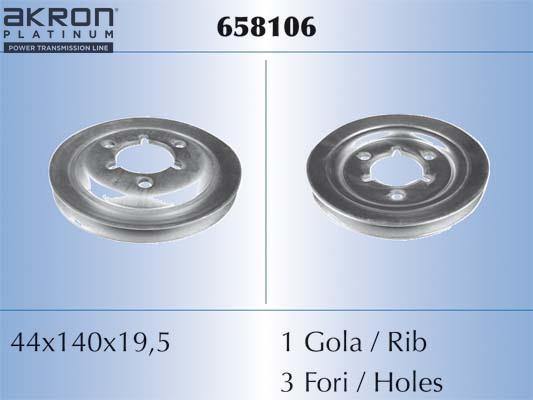 AKRON-MALÒ 658106 - Ремінний шків, колінчастий вал autocars.com.ua