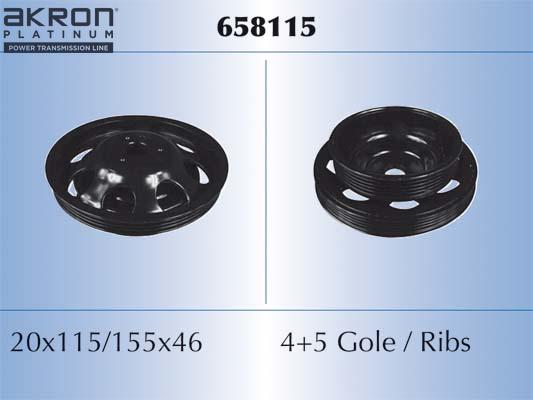 AKRON-MALÒ 658115 - Ремінний шків, колінчастий вал autocars.com.ua