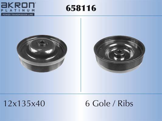 AKRON-MALÒ 658116 - Ремінний шків, колінчастий вал autocars.com.ua