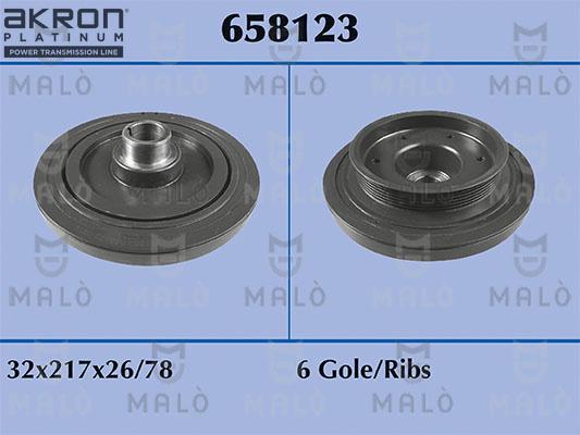 AKRON-MALÒ 658123 - Ремінний шків, колінчастий вал autocars.com.ua