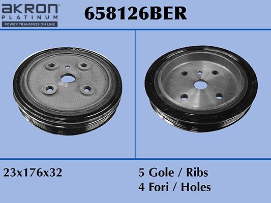 AKRON-MALÒ 658126BER - Ремінний шків, колінчастий вал autocars.com.ua