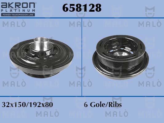 AKRON-MALÒ 658128 - Ремінний шків, колінчастий вал autocars.com.ua