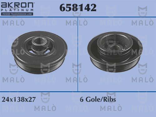 AKRON-MALÒ 658142 - Ремінний шків, колінчастий вал autocars.com.ua