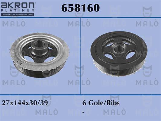 AKRON-MALÒ 658160 - Ремінний шків, колінчастий вал autocars.com.ua