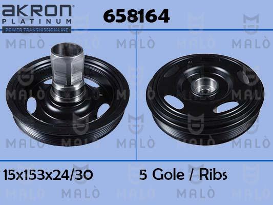 AKRON-MALÒ 658164 - Ремінний шків, колінчастий вал autocars.com.ua