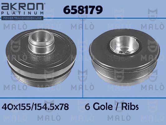 AKRON-MALÒ 658179 - Ремінний шків, колінчастий вал autocars.com.ua
