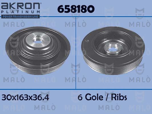 AKRON-MALÒ 658180 - Ремінний шків, колінчастий вал autocars.com.ua