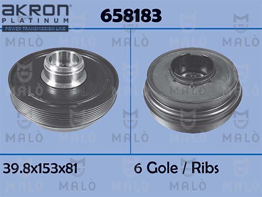 AKRON-MALÒ 658183 - Ремінний шків, колінчастий вал autocars.com.ua