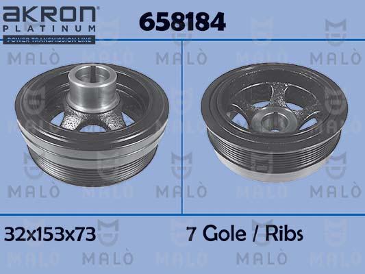 AKRON-MALÒ 658184 - Ремінний шків, колінчастий вал autocars.com.ua