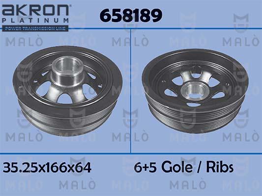 AKRON-MALÒ 658189 - Ремінний шків, колінчастий вал autocars.com.ua