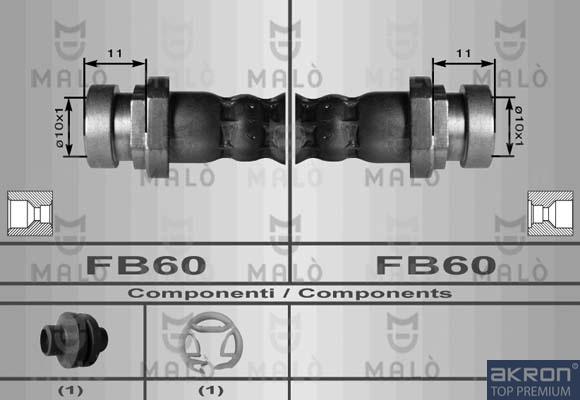 AKRON-MALÒ 80009 - Гальмівний шланг autocars.com.ua