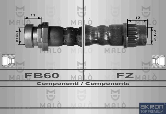 AKRON-MALÒ 80010 - Гальмівний шланг autocars.com.ua