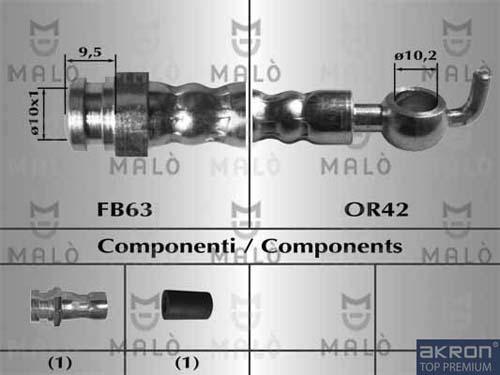 AKRON-MALÒ 80039 - Гальмівний шланг autocars.com.ua