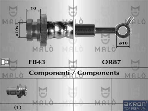 AKRON-MALÒ 80103 - Гальмівний шланг autocars.com.ua