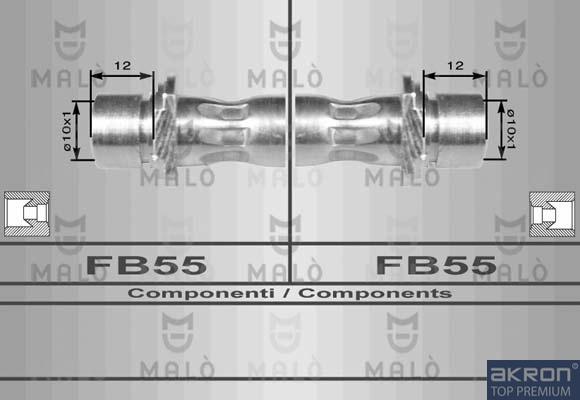 AKRON-MALÒ 80143 - Гальмівний шланг autocars.com.ua