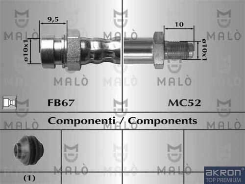 AKRON-MALÒ 80149 - Кронштейн, гальмові шланг autocars.com.ua