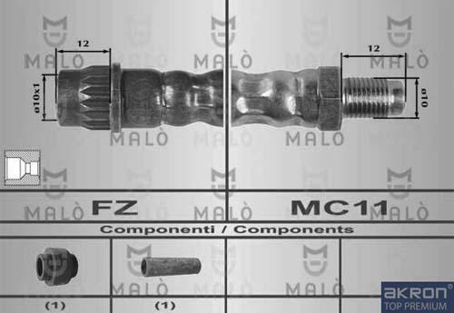 AKRON-MALÒ 80200 - Гальмівний шланг autocars.com.ua