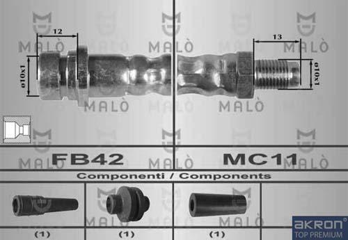 AKRON-MALÒ 80216 - Гальмівний шланг autocars.com.ua