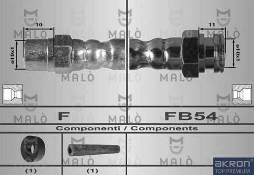 AKRON-MALÒ 80244 - Гальмівний шланг autocars.com.ua