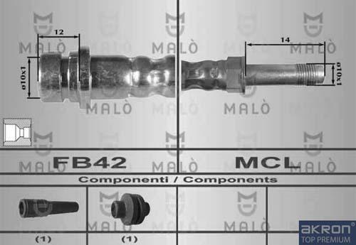 AKRON-MALÒ 80246 - Гальмівний шланг autocars.com.ua