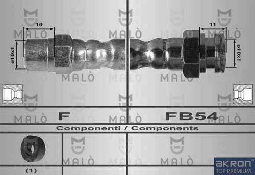 AKRON-MALÒ 80247 - Гальмівний шланг autocars.com.ua