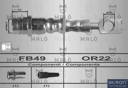 AKRON-MALÒ 80275 - Гальмівний шланг autocars.com.ua