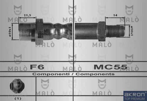AKRON-MALÒ 80308 - Гальмівний шланг autocars.com.ua
