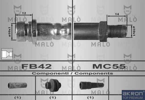 AKRON-MALÒ 80321 - Гальмівний шланг autocars.com.ua