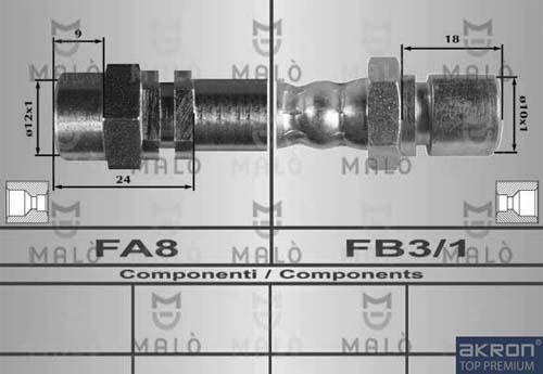 AKRON-MALÒ 80333 - Гальмівний шланг autocars.com.ua