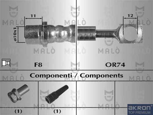 AKRON-MALÒ 80340 - Гальмівний шланг autocars.com.ua