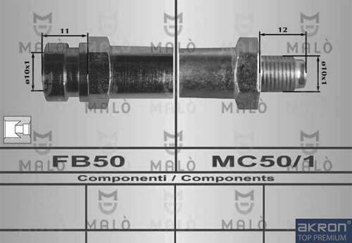 AKRON-MALÒ 80350 - Гальмівний шланг autocars.com.ua