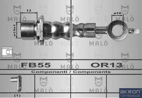AKRON-MALÒ 80345 - Гальмівний шланг autocars.com.ua