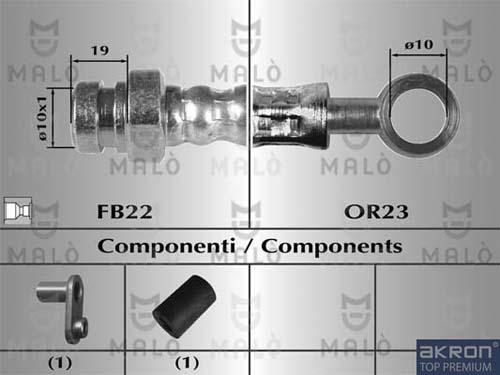 AKRON-MALÒ 80357 - Гальмівний шланг autocars.com.ua